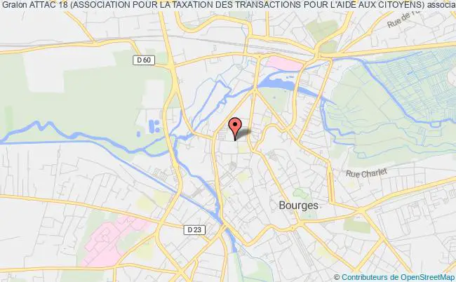 plan association Attac 18 (association Pour La Taxation Des Transactions Pour L'aide Aux Citoyens) Bourges