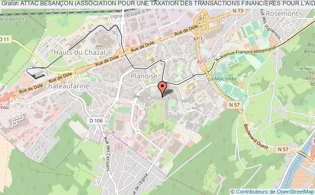 plan association Attac BesanÇon (association Pour Une Taxation Des Transactions Financieres Pour L'aide Aux Citoyens) Besançon