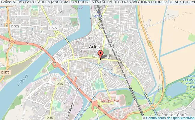 plan association Attac Pays D'arles (association Pour La Taxation Des Transactions Pour L'aide Aux Citoyens) Arles