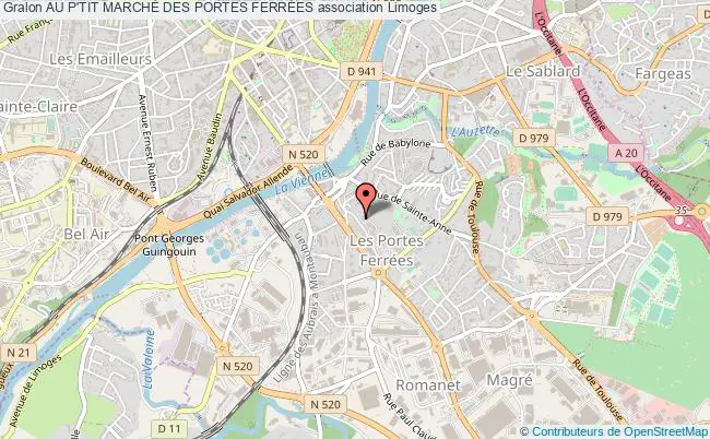 plan association Au P'tit MarchÉ Des Portes FerrÉes Limoges