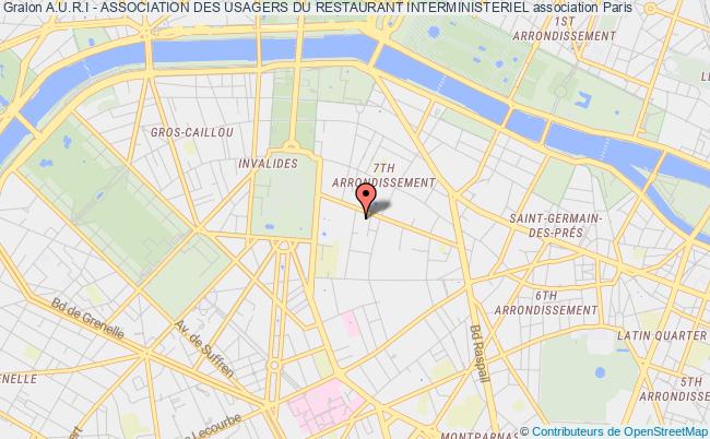 plan association A.u.r.i - Association Des Usagers Du Restaurant Interministeriel Paris