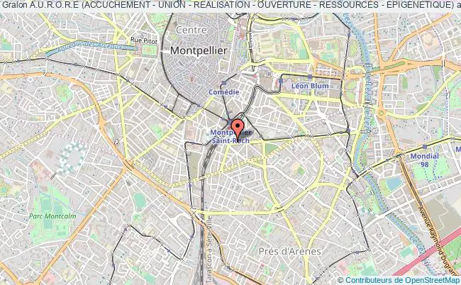 plan association A.u.r.o.r.e (accuchement - Union - Realisation - Ouverture - Ressources - Epigenetique) Montpellier