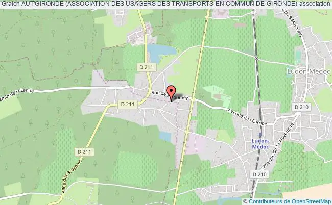 plan association Aut'gironde (association Des Usagers Des Transports En Commun De Gironde) Pian-Médoc