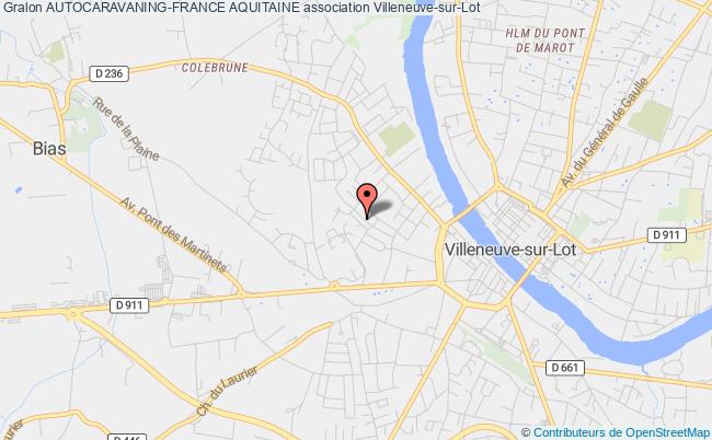 plan association Autocaravaning-france Aquitaine Villeneuve-sur-Lot