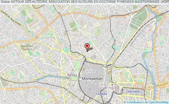 plan association Autour Des Auteurs, Association Des Auteurs En Occitanie Pyrenees Mediterranee (ada) Montpellier