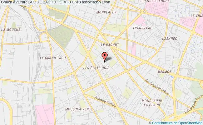 plan association Avenir Laique Bachut Etats Unis Lyon 8e Arrondissement