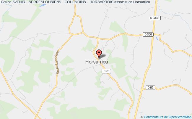 plan association Avenir - Serreslousiens - Colombins - Horsarrois Horsarrieu