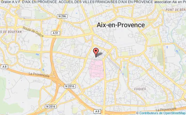 plan association A.v.f. D'aix En Provence. Accueil Des Villes Francaises D'aix En Provence Aix-en-Provence