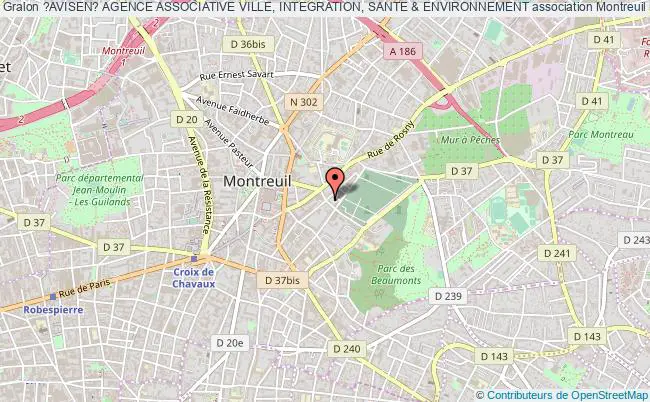 plan association ?avisen? Agence Associative Ville, Integration, Sante & Environnement Montreuil