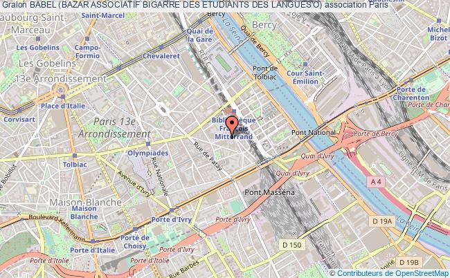 plan association Babel (bazar Associatif Bigarre Des Etudiants Des Langues'o) Paris