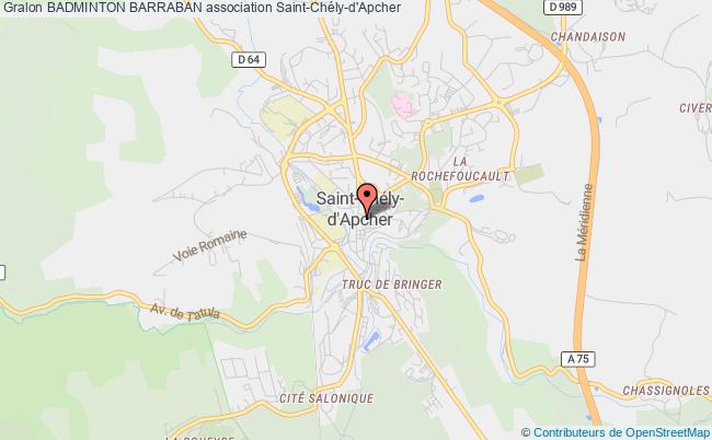 plan association Badminton Barraban Saint-Chély-d'Apcher