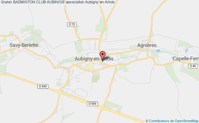 plan association Badminton Club Aubinois Aubigny-en-Artois