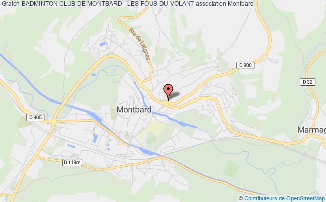 plan association Badminton Club De Montbard - Les Fous Du Volant Montbard