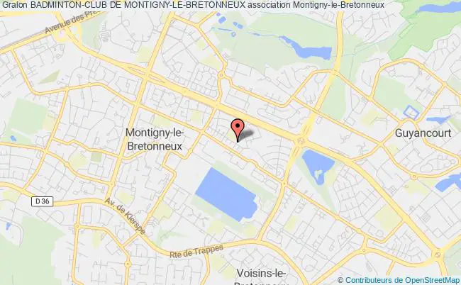 plan association Badminton-club De Montigny-le-bretonneux Montigny-le-Bretonneux