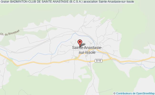 plan association Badminton-club De Sainte Anastasie (b.c.s.a.) Sainte-Anastasie-sur-Issole