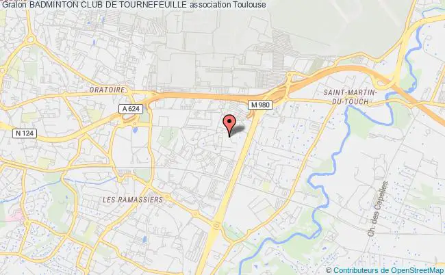 plan association Badminton Club De Tournefeuille Toulouse