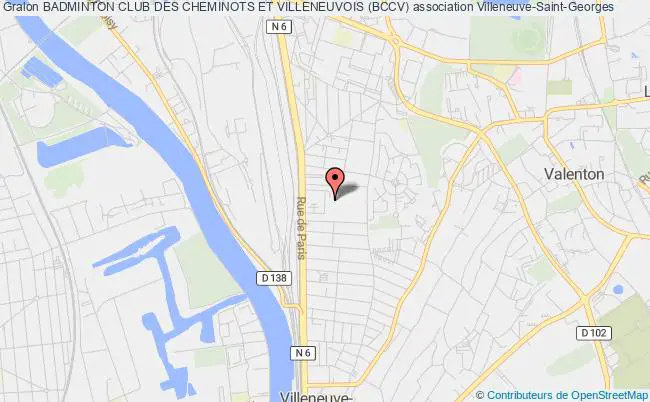 plan association Badminton Club Des Cheminots Et Villeneuvois (bccv) Villeneuve-Saint-Georges