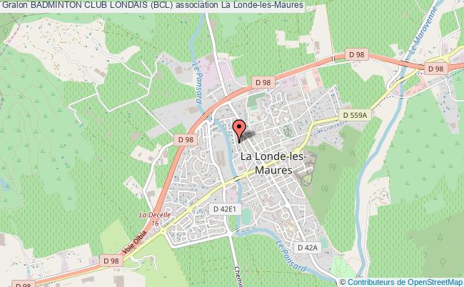 plan association Badminton Club Londais (bcl) Londe-les-Maures