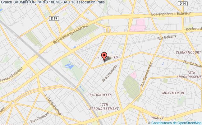 plan association Badminton Paris 18Ème-bad 18 PARIS