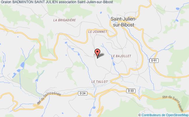 plan association Badminton Saint Julien Saint-Julien-sur-Bibost