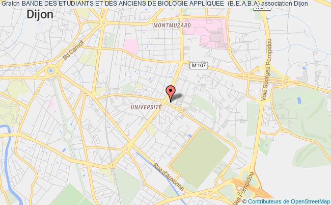plan association Bande Des Etudiants Et Des Anciens De Biologie Appliquee  (b.e.a.b.a) Dijon cedex