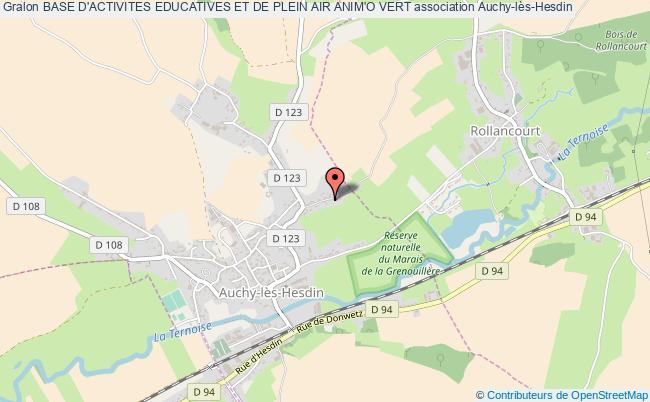 plan association Base D'activites Educatives Et De Plein Air Anim'o Vert Auchy-lès-Hesdin