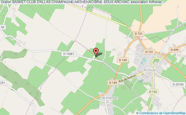 plan association Basket Club D'allas Champagne/arthenac/brie Sous Archiac Arthenac