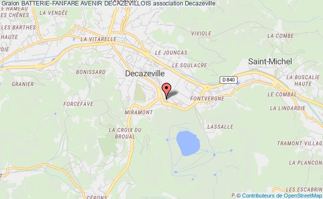 plan association Batterie-fanfare Avenir Decazevillois Decazeville