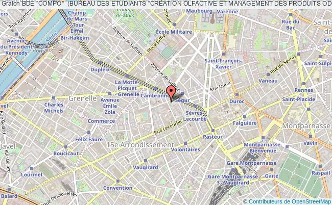 plan association Bde "compo"  (bureau Des Etudiants "creation Olfactive Et Management Des Produits Odorants") Paris 15e