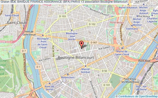 plan association Bde Banque Finance Assurance (bfa) Paris 13 Boulogne-Billancourt