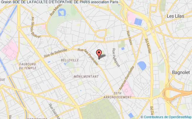 plan association Bde De La FacultÉ D'Étiopathie De Paris Paris