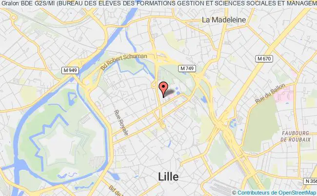 plan association Bde G2s/mi (bureau Des Eleves Des Formations Gestion Et Sciences Sociales Et Management De L'innovation De L'iae Lille) Lille