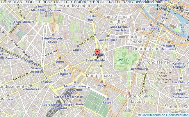 plan association Beas  - Societe Des Arts Et Des Sciences Bresiliens En France Paris