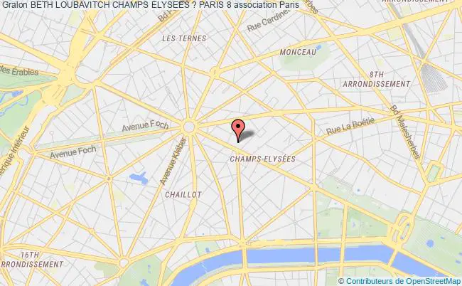plan association Beth Loubavitch Champs Elysees ? Paris 8 Paris