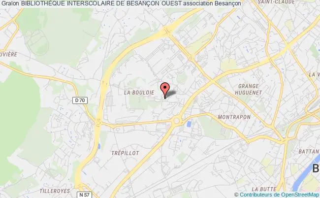 plan association BibliothÈque Interscolaire De BesanÇon Ouest Besançon