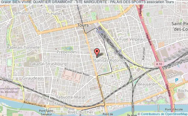 plan association Bien Vivre Quartier Grammont - Ste Marguerite - Palais Des Sports Tours