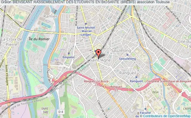 plan association Bienseant Rassemblement Des Etudiants En Biosante (brebis) Toulouse
