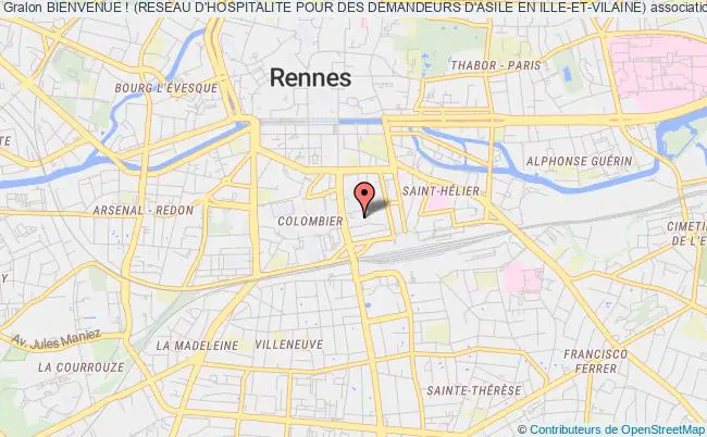 plan association Bienvenue ! (reseau D'hospitalite Pour Des Demandeurs D'asile En Ille-et-vilaine) Rennes
