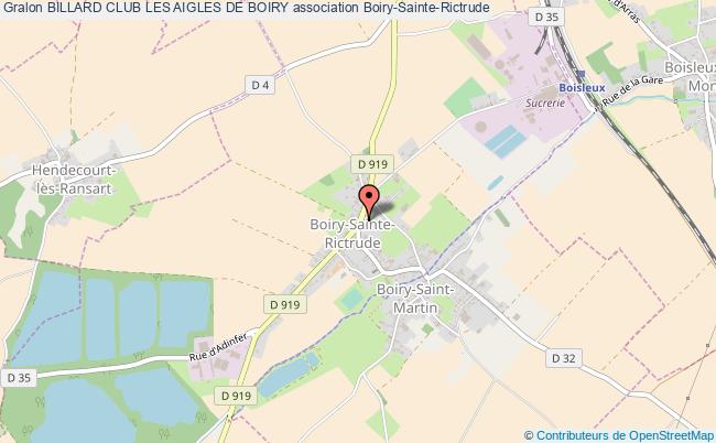 plan association Billard Club Les Aigles De Boiry Boiry-Sainte-Rictrude