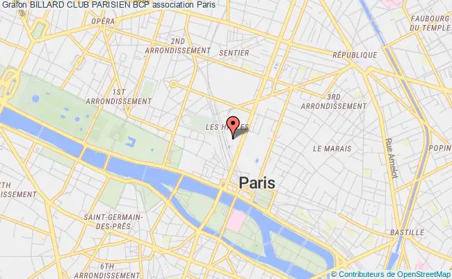 plan association Billard Club Parisien Bcp Paris