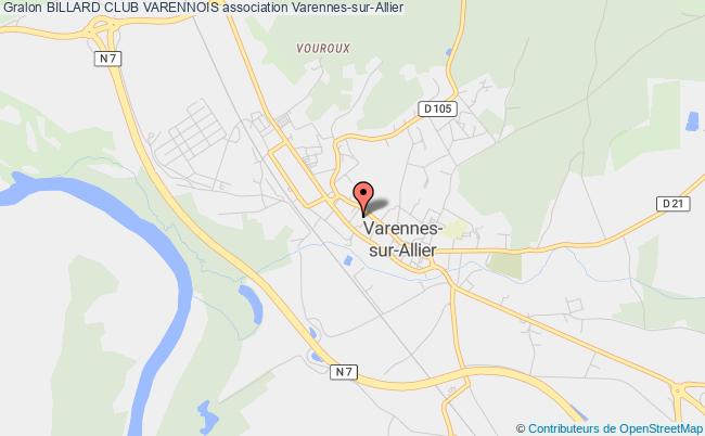 plan association Billard Club Varennois Varennes-sur-Allier