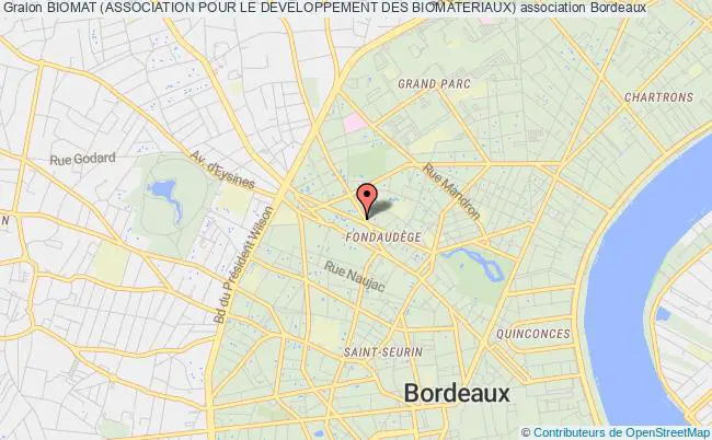 plan association Biomat (association Pour Le Developpement Des Biomateriaux) Bordeaux