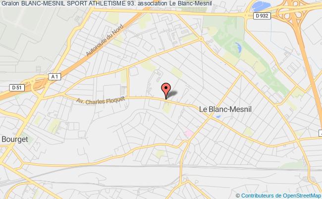 plan association Blanc-mesnil Sport Athletisme 93. Le Blanc-Mesnil