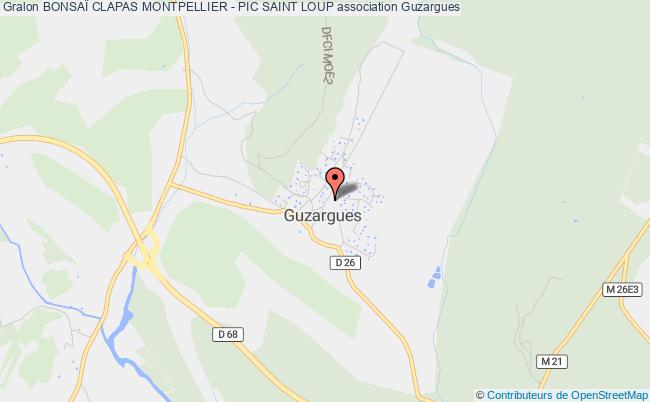 plan association BonsaÏ Clapas Montpellier - Pic Saint Loup Guzargues