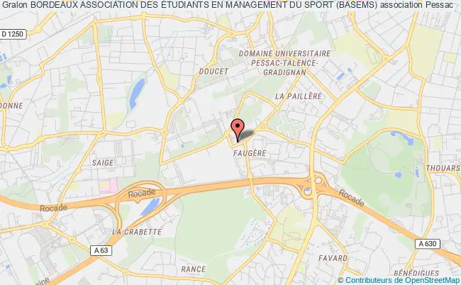 plan association Bordeaux Association Des Étudiants En Management Du Sport (basems) Pessac