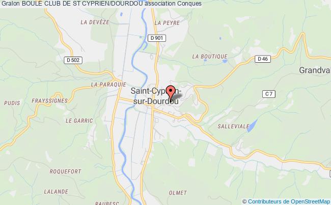plan association Boule Club De St Cyprien/dourdou Conques-en-Rouergue