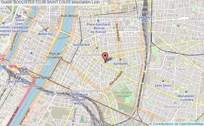 plan association Boulistes Club Saint Louis Lyon 7e Arrondissement