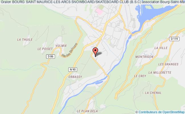 plan association Bourg Saint Maurice-les Arcs Snowboard/skateboard Club (b.s.c) Bourg-Saint-Maurice