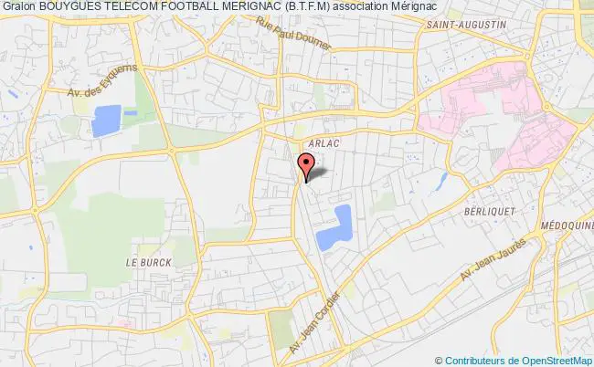 plan association Bouygues Telecom Football Merignac (b.t.f.m) Mérignac