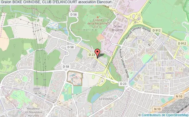 plan association Boxe Chinoise, Club D'Élancourt Élancourt